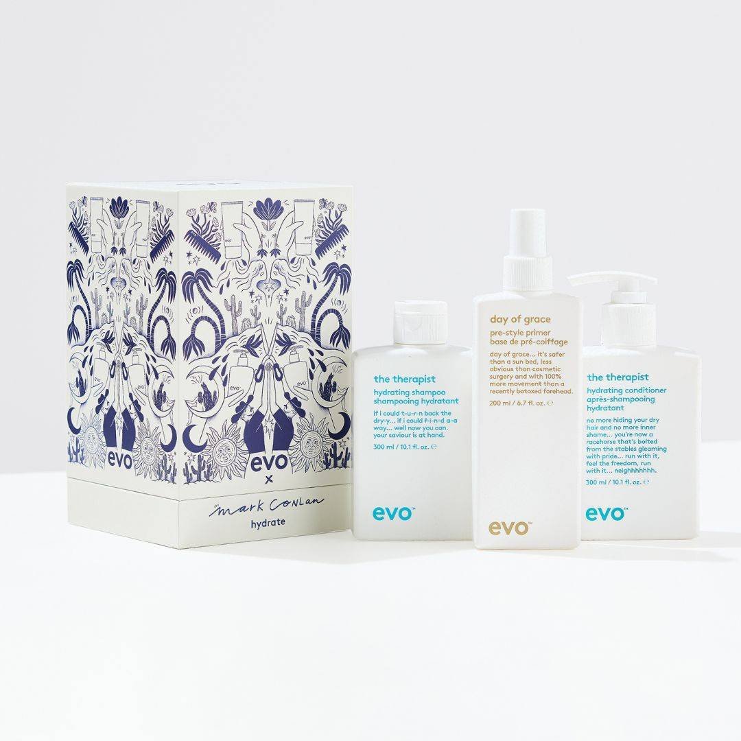 IMG_9372 EVO GOOD GIVIN' HYDRATE: THE THERAPIST ŠAMPŪNAS + KONDICIONIERIUS + DAY OF GRACE + TOTE BAG - Image 1